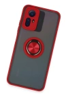 BFS  Xiaomi Redmi Note 12S Kılıf Montreal Yüzüklü Silikon Kapak - Kırmızı