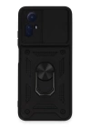 BFS  Xiaomi Redmi Note 12S Kılıf Pars Lens Yüzüklü Silikon - Siyah