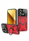 BFS Xiaomi Redmi Note 13 4G Kılıf Joy Lens Standlı Kapak - Kırmızı