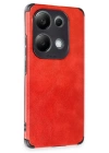 BFS  Xiaomi Redmi Note 13 4G Kılıf Loop Deri Silikon - Kırmızı