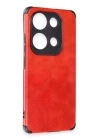 BFS  Xiaomi Redmi Note 13 4G Kılıf Loop Deri Silikon - Kırmızı