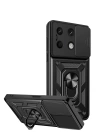 BFS  Xiaomi Redmi Note 13 4G Kılıf Pars Lens Yüzüklü Silikon - Siyah