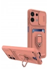 BFS Xiaomi Redmi Note 13 4G Kılıf Zuma Kartvizitli Yüzüklü Silikon - Pembe