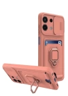 BFS  Xiaomi Redmi Note 13 4G Kılıf Zuma Kartvizitli Yüzüklü Silikon - Pembe