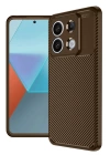 BFS  Xiaomi Redmi Note 13 Pro 4G Kılıf Auto Focus Karbon Kapak - Kahverengi