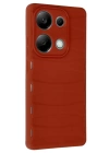 BFS  Xiaomi Redmi Note 13 Pro 4G Kılıf Bibercas Silikon Kapak - Kırmızı