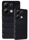 BFS  Xiaomi Redmi Note 13 Pro 4G Kılıf Bibercas Silikon Kapak - Siyah