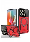 BFS Xiaomi Redmi Note 13 Pro 4G Kılıf Joy Lens Standlı Kapak - Kırmızı