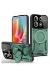 BFS  Xiaomi Redmi Note 13 Pro 4G Kılıf Joy Lens Standlı Kapak - Koyu Yeşil