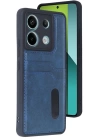 BFS  Xiaomi Redmi Note 13 Pro 5G Kılıf Sara Kartvizitli Deri Kılıf - Lacivert