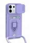 BFS  Xiaomi Redmi Note 13 Pro 5G Kılıf Zuma Kartvizitli Yüzüklü Silikon - Lila
