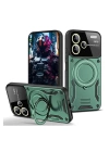 BFS Xiaomi Redmi Note 13 Pro Plus Joy Lens Standlı Kapak - Koyu Yeşil