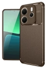 BFS  Xiaomi Redmi Note 14 4G Kılıf Auto Focus Karbon Kapak - Kahverengi