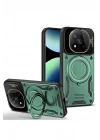 BFS Xiaomi Redmi Note 14 Pro 4G Kılıf Joy Lens Standlı Kapak - Koyu Yeşil