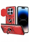 BFS Xiaomi Redmi Note 14 Pro Plus Kılıf Pars Lens Yüzüklü Silikon - Kırmızı