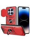 BFS  Xiaomi Redmi Note 14 Pro Plus Kılıf Pars Lens Yüzüklü Silikon - Kırmızı