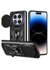 BFS  Xiaomi Redmi Note 14 Pro Plus Kılıf Pars Lens Yüzüklü Silikon - Siyah