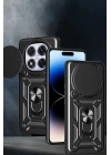 BFS  Xiaomi Redmi Note 14 Pro Plus Kılıf Pars Lens Yüzüklü Silikon - Siyah
