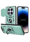 BFS  Xiaomi Redmi Note 14 Pro Plus Kılıf Pars Lens Yüzüklü Silikon - Yeşil