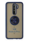 BFS  Xiaomi Redmi Note 8 Pro Kılıf Montreal Yüzüklü Silikon Kapak - Lacivert
