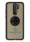 BFS  Xiaomi Redmi Note 8 Pro Kılıf Montreal Yüzüklü Silikon Kapak - Siyah