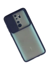 BFS  Xiaomi Redmi Note 8 Pro Kılıf Palm Buzlu Kamera Sürgülü Silikon - Lacivert