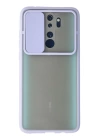 BFS  Xiaomi Redmi Note 8 Pro Kılıf Palm Buzlu Kamera Sürgülü Silikon - Lila