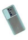 BFS  Xiaomi Redmi Note 8 Pro Kılıf Palm Buzlu Kamera Sürgülü Silikon - Turkuaz