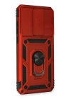 BFS  Xiaomi Redmi Note 8 Pro Kılıf Pars Lens Yüzüklü Silikon - Kırmızı