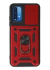 BFS  Xiaomi Redmi Note 9 4G Kılıf Pars Lens Yüzüklü Silikon - Kırmızı