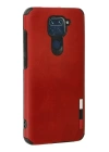 BFS  Xiaomi Redmi Note 9 Kılıf Loop Deri Silikon - Kırmızı