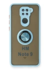 BFS  Xiaomi Redmi Note 9 Kılıf Montreal Yüzüklü Silikon Kapak - Buz Mavi