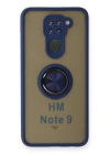 BFS  Xiaomi Redmi Note 9 Kılıf Montreal Yüzüklü Silikon Kapak - Lacivert