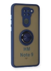 BFS  Xiaomi Redmi Note 9 Kılıf Montreal Yüzüklü Silikon Kapak - Lacivert
