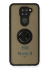BFS  Xiaomi Redmi Note 9 Kılıf Montreal Yüzüklü Silikon Kapak - Siyah