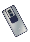 BFS Xiaomi Redmi Note 9 Kılıf Palm Buzlu Kamera Sürgülü Silikon - Lacivert
