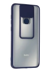 BFS Xiaomi Redmi Note 9 Kılıf Palm Buzlu Kamera Sürgülü Silikon - Lacivert