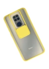 BFS  Xiaomi Redmi Note 9 Kılıf Palm Buzlu Kamera Sürgülü Silikon - Sarı
