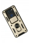 BFS  Xiaomi Redmi Note 9 Kılıf Pars Lens Yüzüklü Silikon - Gold