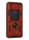BFS  Xiaomi Redmi Note 9 Kılıf Pars Lens Yüzüklü Silikon - Kırmızı