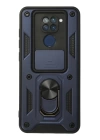 BFS  Xiaomi Redmi Note 9 Kılıf Pars Lens Yüzüklü Silikon - Lacivert