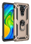 BFS  Xiaomi Redmi Note 9 Kılıf Sofya Yüzüklü Silikon Kapak - Gold