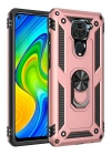 BFS  Xiaomi Redmi Note 9 Kılıf Sofya Yüzüklü Silikon Kapak - Rose