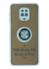 BFS  Xiaomi Redmi Note 9 Pro Kılıf Montreal Yüzüklü Silikon Kapak - Buz Mavi