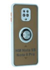 BFS  Xiaomi Redmi Note 9 Pro Kılıf Montreal Yüzüklü Silikon Kapak - Buz Mavi