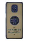 BFS  Xiaomi Redmi Note 9 Pro Kılıf Montreal Yüzüklü Silikon Kapak - Lacivert
