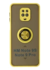 BFS  Xiaomi Redmi Note 9 Pro Kılıf Montreal Yüzüklü Silikon Kapak - Sarı