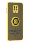 BFS  Xiaomi Redmi Note 9 Pro Kılıf Montreal Yüzüklü Silikon Kapak - Sarı