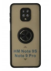 BFS Xiaomi Redmi Note 9 Pro Kılıf Montreal Yüzüklü Silikon Kapak - Siyah