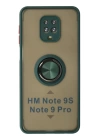 BFS  Xiaomi Redmi Note 9 Pro Kılıf Montreal Yüzüklü Silikon Kapak - Yeşil